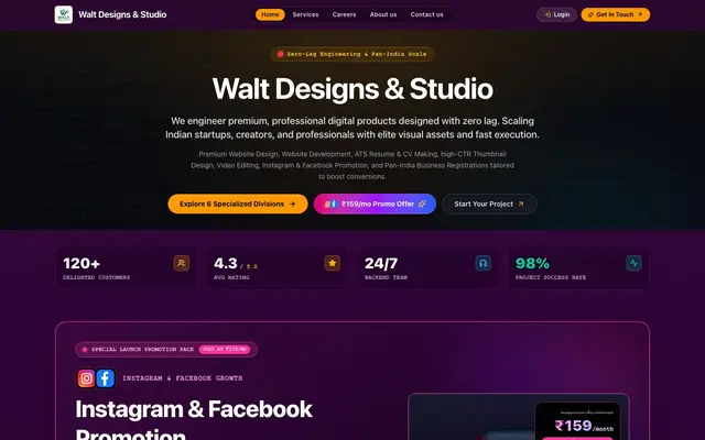 Walt Designs & Studio website