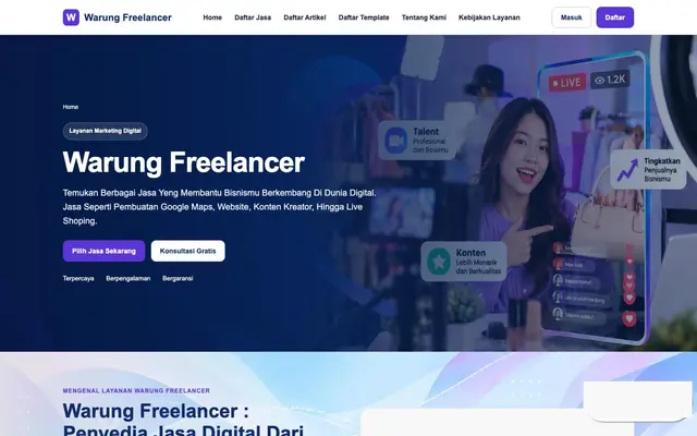 Warung Freelancer | Pembuatan Gmaps dan Video Tiktok website