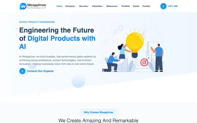 Weapplinse Technology website