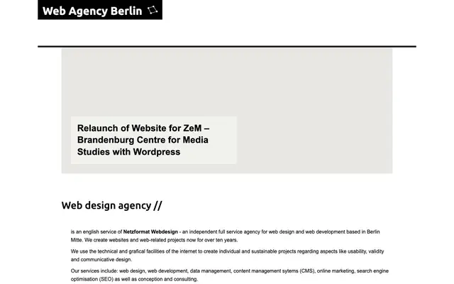Web Agency Berlin website