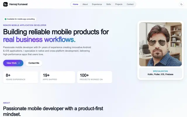 Hemraj Android App Developer website