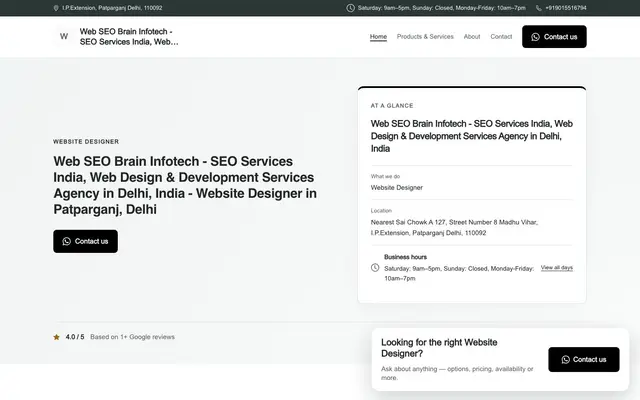 Web SEO Brain Infotech - SEO Services India, Web Design & Development Services Agency in Delhi, India website