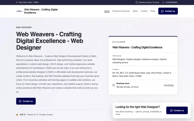 Web Weavers - Crafting Digital Excellence website