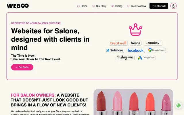Web 8 - Salon Website Design Agency in London website