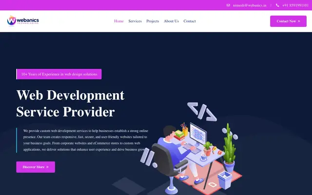 Webanics Technologies website
