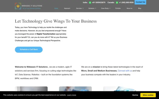 Webassic IT Solutions website