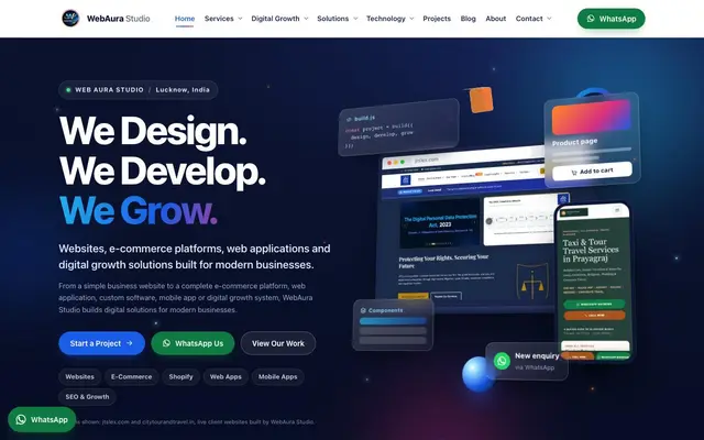 WebAura Studio website