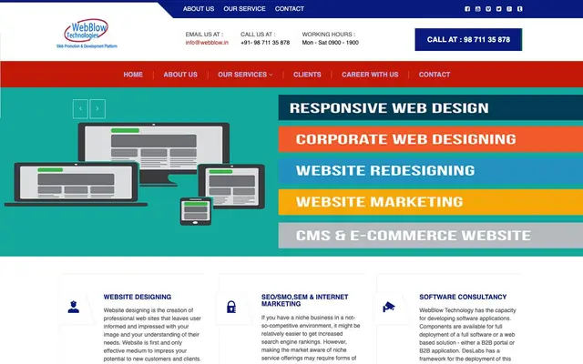 WebBlow Technologies website