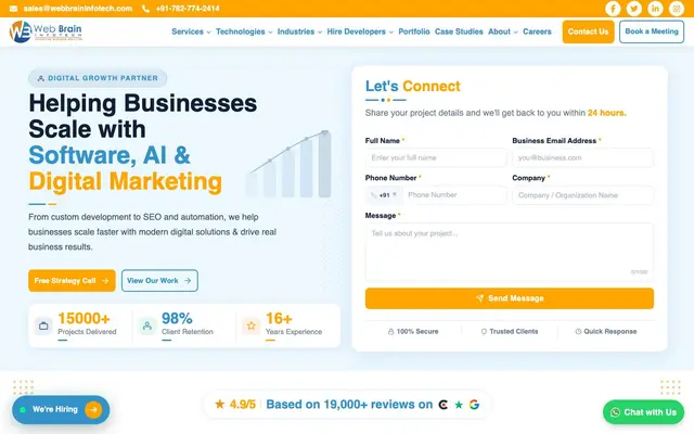 Web Brain InfoTech website