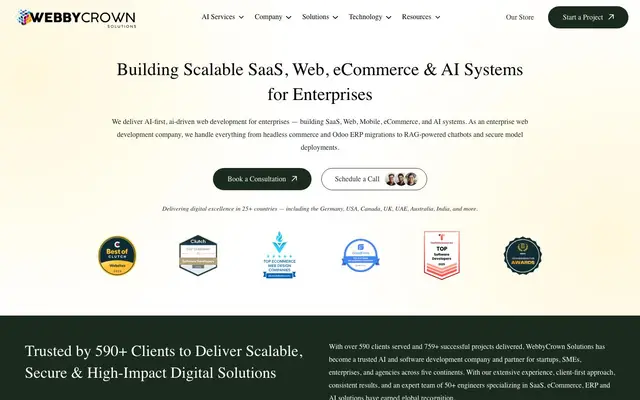 WebbyCrown Solutions Private Limited website