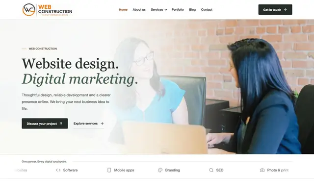 Web Construction Company website