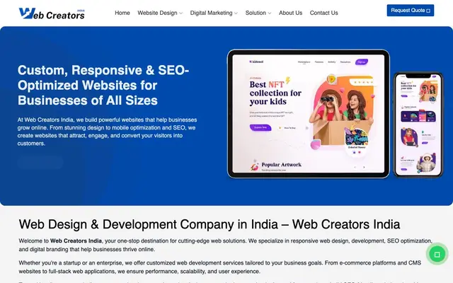 Web Creators India - Web Design and SEO Company In Mumbai website