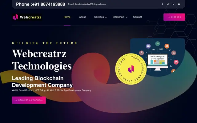 Webcreatrz Technologies - Blockchain Development Company website