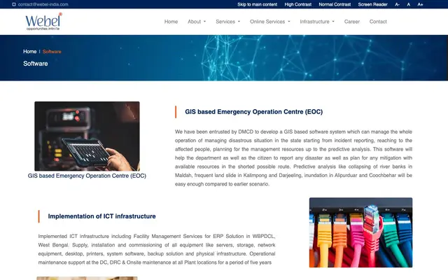Webel Software website