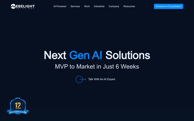 Webelight Solutions Pvt. Ltd. website