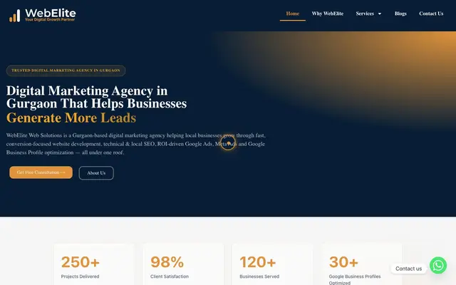 WebElite Web Solutions website