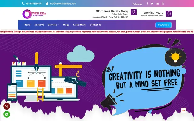 Web Era Solutions website
