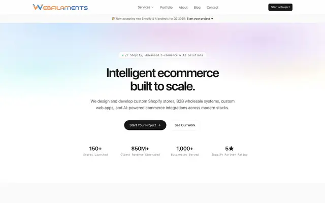 Webfilaments website