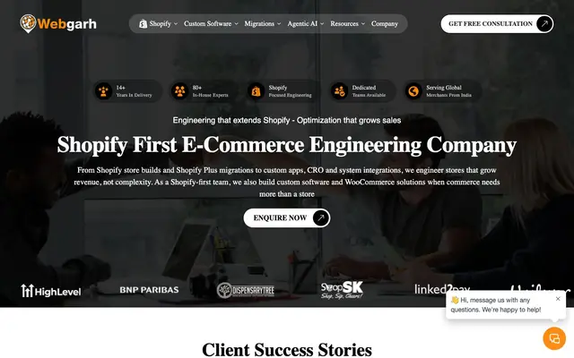 WebGarh Solutions website