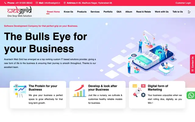 Avantech Web Grid website