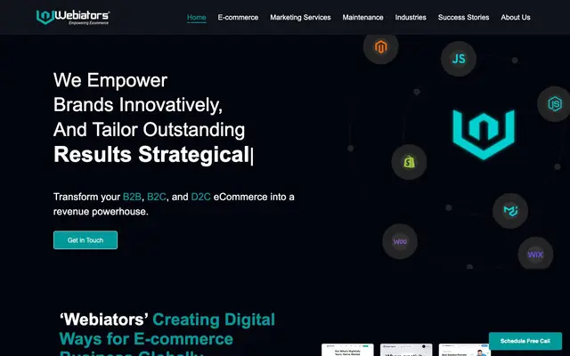 Webiators Technologies website