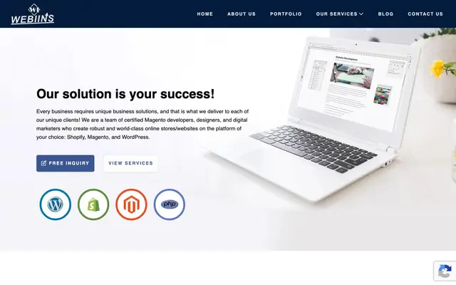 Webiins Infotech Pvt. Ltd. website