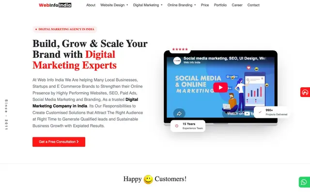 Web Info India website
