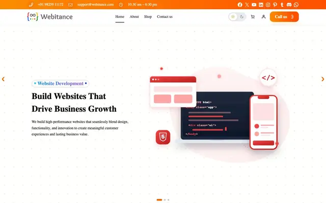 Webitance SoftApp Solutions - Website, Mobile App, Software Development website