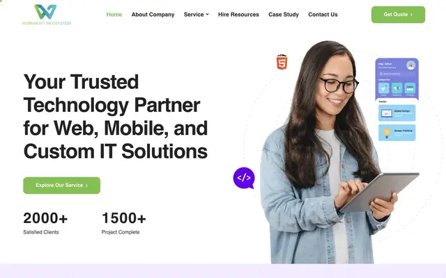 WebKnight Infosystem Pvt Ltd - Top Mobile App Development Company in Ahmedabad website