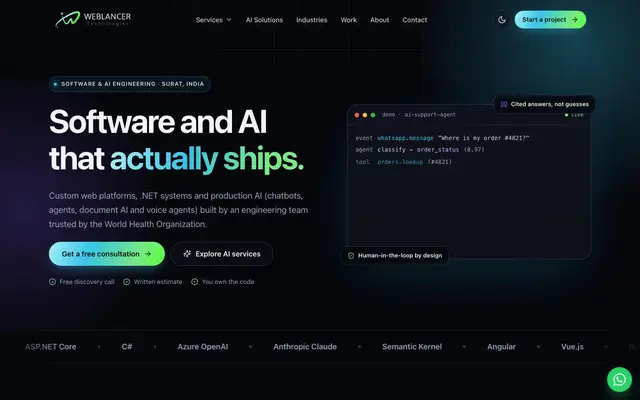 Weblancer Technologies | Best IT Company in Surat, India | College Internship Company in Surat | Best IT Company in Adajan website