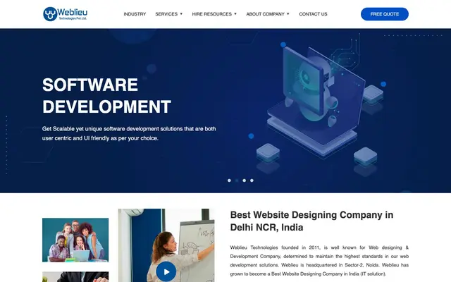 Weblieu Technologies Pvt. Ltd. website