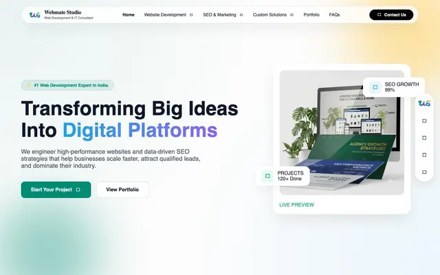 Webmate Studio website