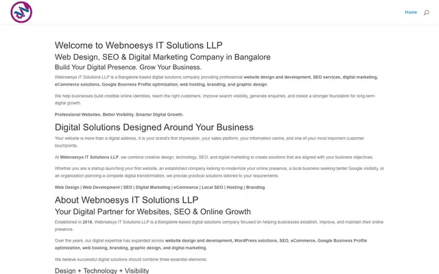 Webnoesys IT Solutions LLP website