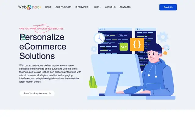 WebNStack IT Solution Pvt Ltd website
