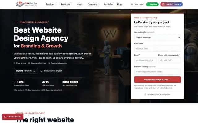 Webomedia Technology website