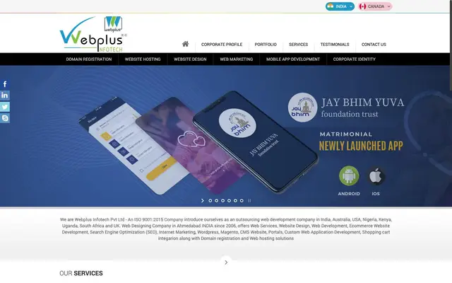 Webplus Infotech Pvt Ltd website