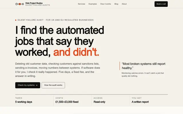 Web Project Studios Limited website
