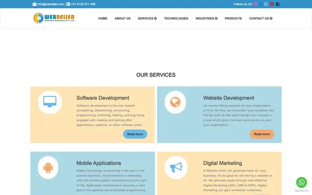 WebRelier Software Solutions Pvt. Ltd website