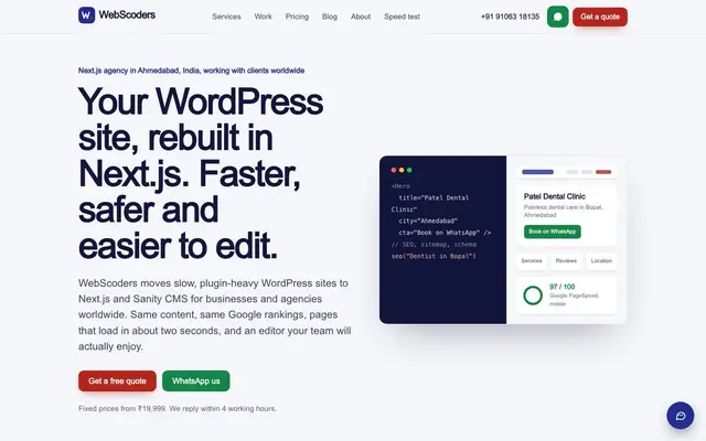 WebScoders – Web Development Company in Ahmedabad website