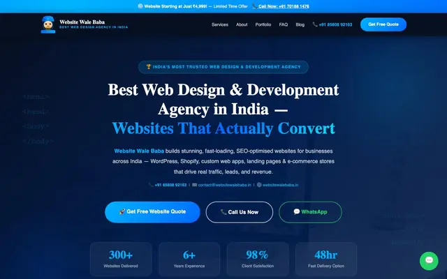 website wale baba | website designer | Web Developer In Mohali website