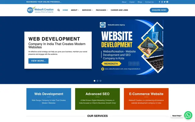 Top It Company In Rajasthan | Websoft Creation website