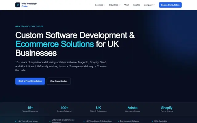 Web Technology Codes Software Services LLP website