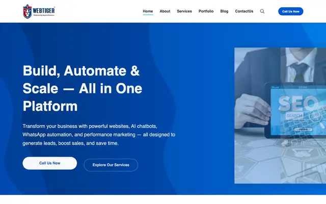 WebTiger Technologies website