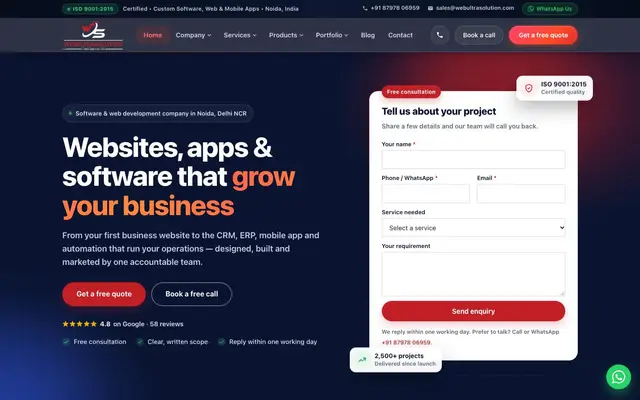 Webultrasolution website