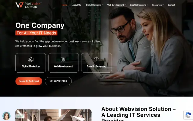 Webvision Solution website