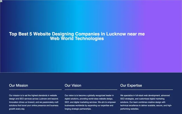 Web World Technologies | Best Top, E-commerce Website Designing & SEO Branding, Digital Marketing Company in Lucknow website