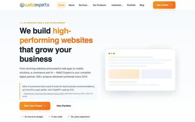 Webz Experts website