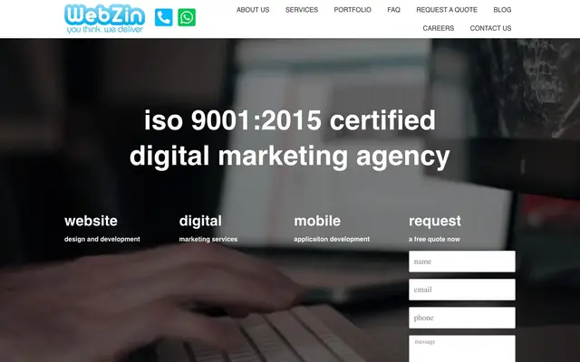Webzin Infotech Pvt Ltd website
