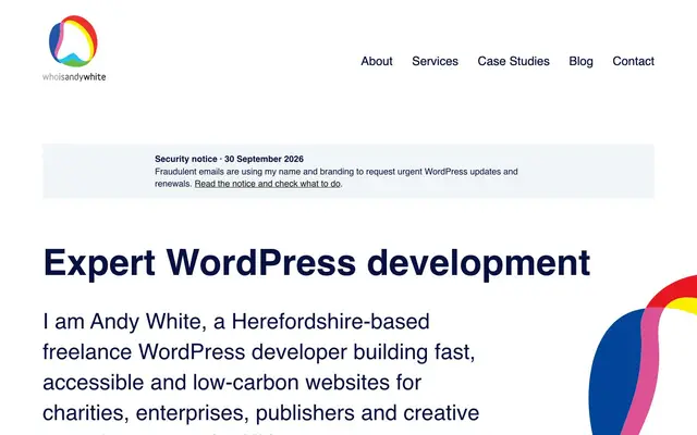 whois: Andy White website