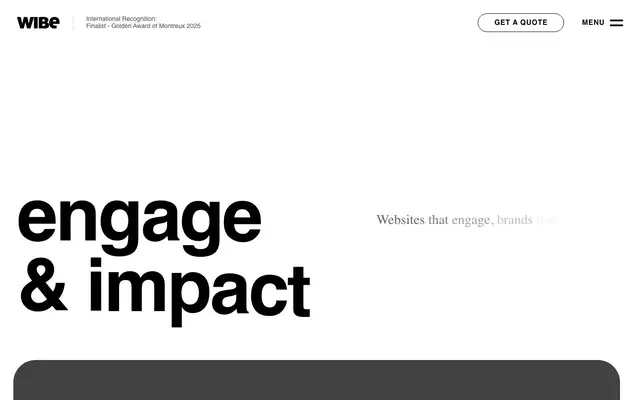 Wibe Creative Services website